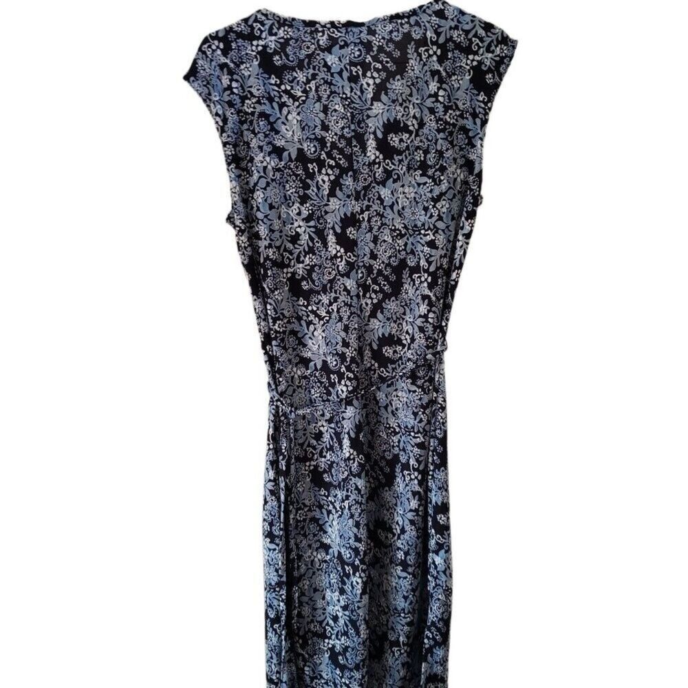 All That Jazz Navy & Light Blue Patterned Sleeveless Dress